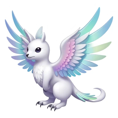  Iridescent white pale wings-ears, fakemon-creature  sticker