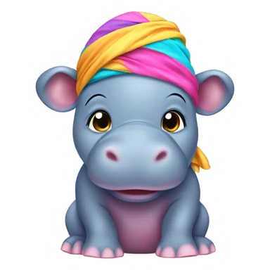 baby hippo wearing durag  sticker
