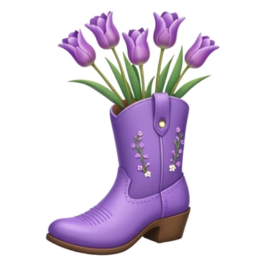 Create a singular cowboy boot filled with natural looking flowers ex. Lavender, baby’s breath, tulips etc  sticker