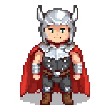 friendly thor superhero with red cape for children sticker