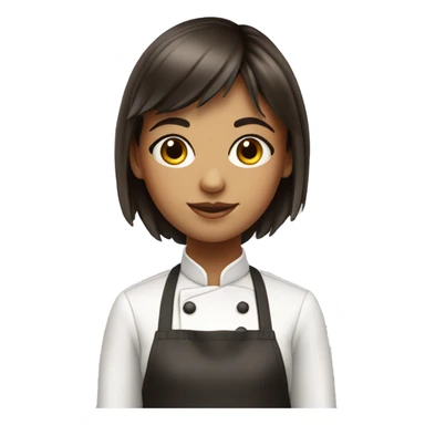 Pastry chef girl brunette with bangs sticker