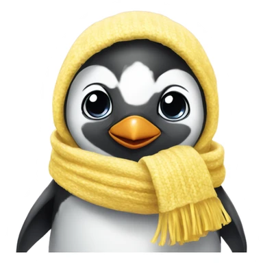 Baby Penguin with Pink-Yellow Hearted Scarf sticker