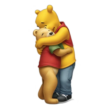 winnie the pooh with eminem hugging sticker
