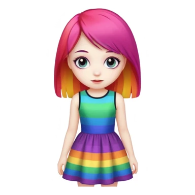 Emo girl in rainbow  sticker
