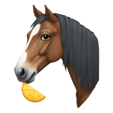 Horse eating a hexagon sticker