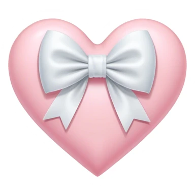 Pastel pink heart with white bow sticker
