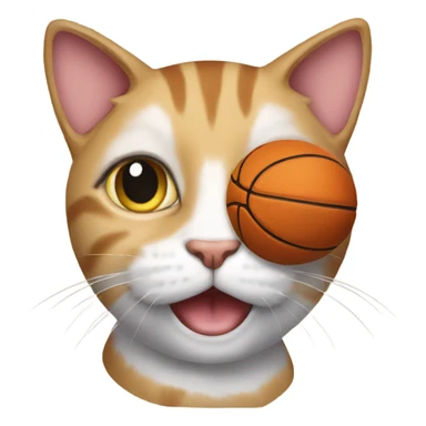 cat with a basketball  sticker