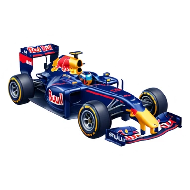 Crea un emoji de carro de red bull f1 sticker