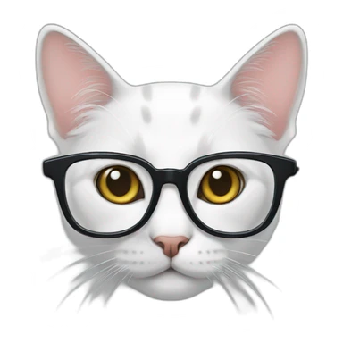cat with nerd glasses sticker