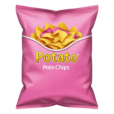 Pink bag of potato chips sticker