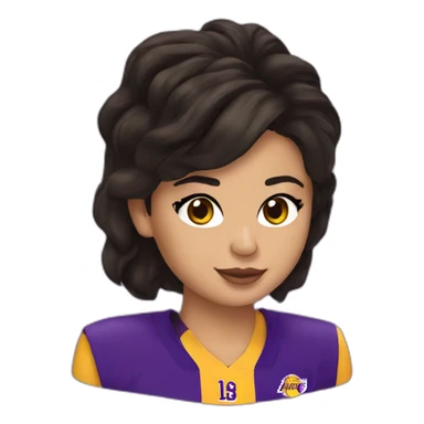 selena gomez with lakers jersey sticker