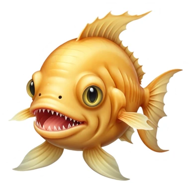 Anglerfish with blonde long wig sticker