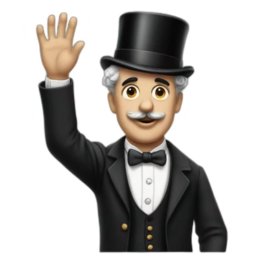Charlie Chaplin with no hat and Raising his hand sticker