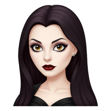 Vampira with long dark brown hair sticker