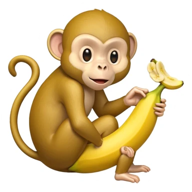 Monkey eating banana sticker