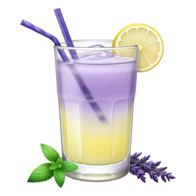 Lavender mint lemonade in a glass with a sprig of lavender  sticker