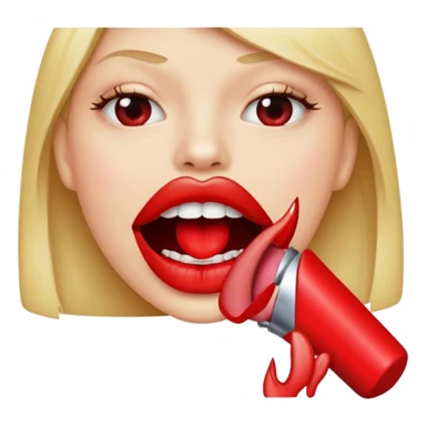 Has un emoji de una boca mordiendo el dedo sticker