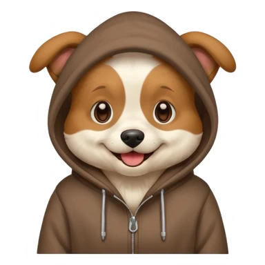 Dog wearing a hoodie sticker