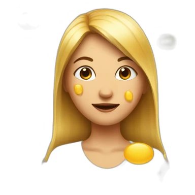 woman with multiple large glue stains sticker