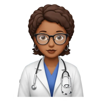 back woman doctor with glasses sticker