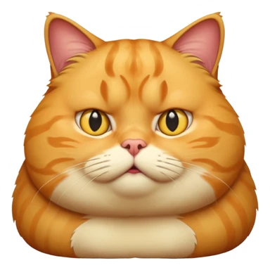 fat yellow confused cat sticker