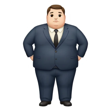 obese unattractive man in formal suit sticker