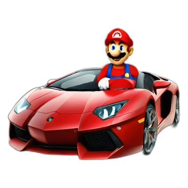 Mario on an aventador sticker