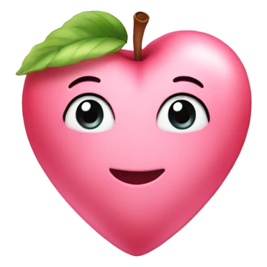 Apple light pink heart sticker