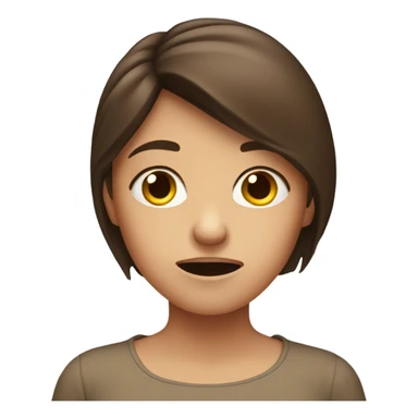 girl with brown hamaking disgusted face sticker