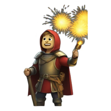 medieval Pyrotechnician seeing some fireworks go off sticker