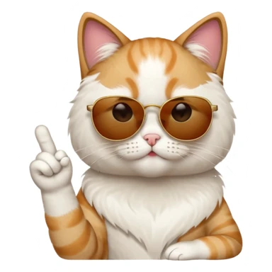 Cat with sunglasses and a middle finger sticker