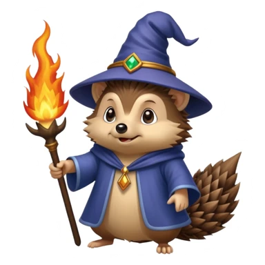wizard hedgehog summoning fire sticker