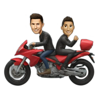 Cristiano Ronaldo riding Lionel Messi sticker