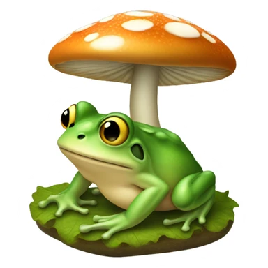 Grenouille a côté d'un champignon sticker