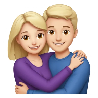 A hugging couple of a woman and a man sticker