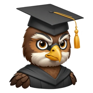 falcon with a black grad cap - semi realistic sticker
