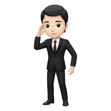 Man formally dressed and bowing in front sticker