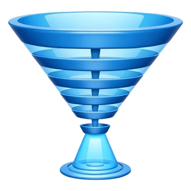 futuristic blue sales funnel with 6 levels sticker
