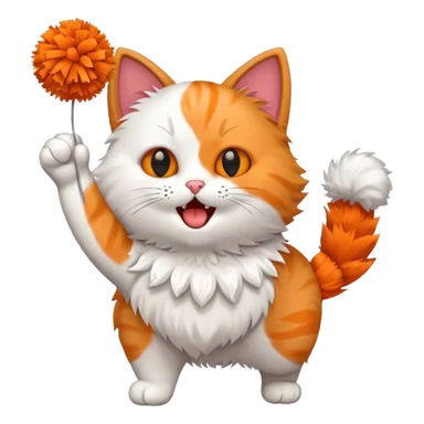 cheerleading cat with pom pom sticker