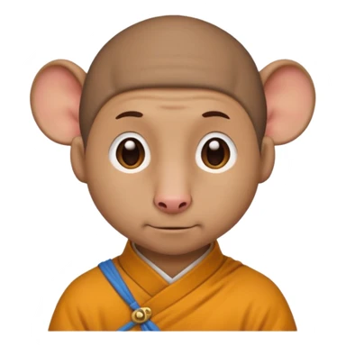 A rat with a male brown hair tonsure monk haircut sticker