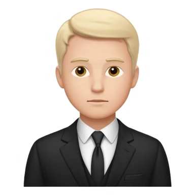 white man in formal suit thinking sticker