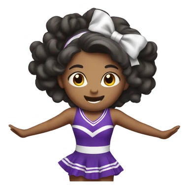 Cheerleader cheering purple dress sticker