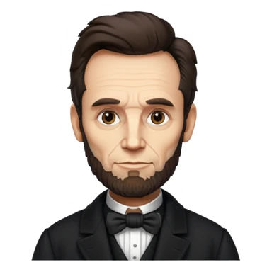 Illustrate Abraham Lincoln with  beard & classic black coat sticker