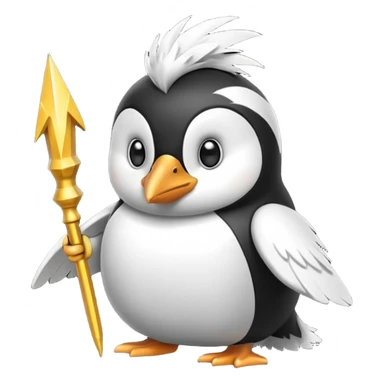 pengiun zeus holding lightning sticker