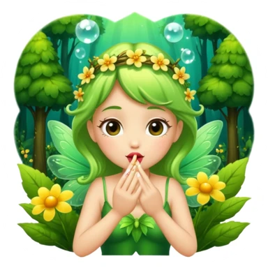forest fairy blowing glowing kiss pollen sticker