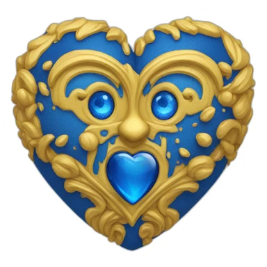 gelbes Herz mit blauem Schal sticker