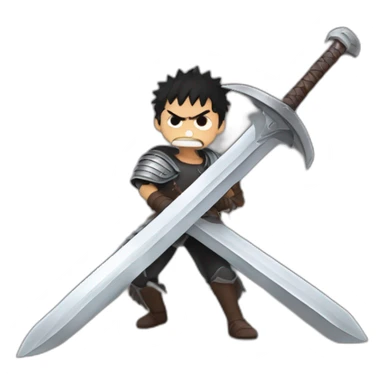 angry berserk guts carrying huge sword without guard sticker