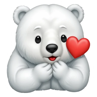 Puedes hacer a un oso polar que este mandando un beso el cual que de su boca salga un corazón Haci 😘 sticker