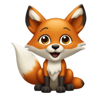 Fox with 1 broken gypsum leg  sticker