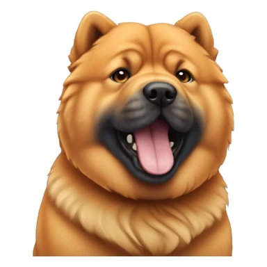 short hair orange chow chow eating with a dark blue tongue  sticker
